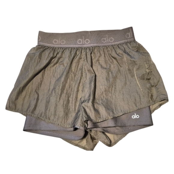 ALO Yoga Pants - ALO Yoga Olive Green Layered Athletic Skort